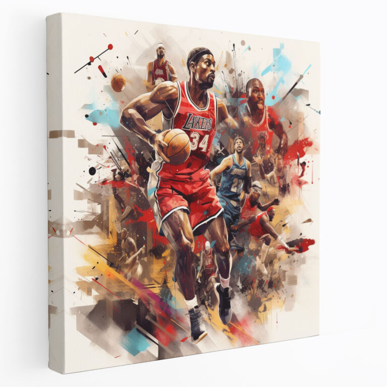 Nba Wall Decoration - Collage Of Memorable Nba Moments - Nba, Canvas, Nba History, Canvas Wall Art