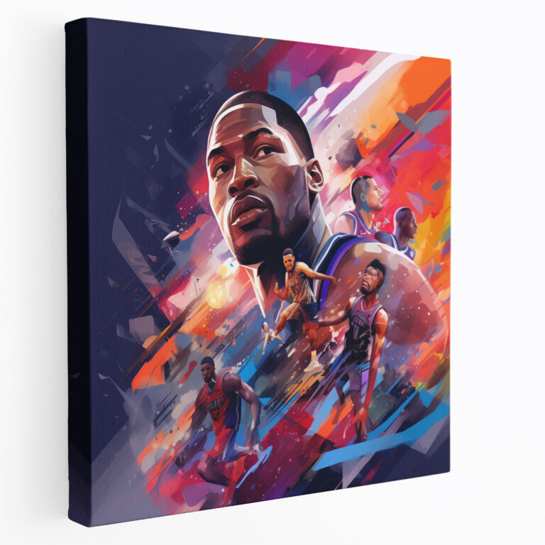 Nba Canvas Print - Dynamic Nba Legends And Stars - Nba, Digital Artwork, Sports Decor, Nba Legends