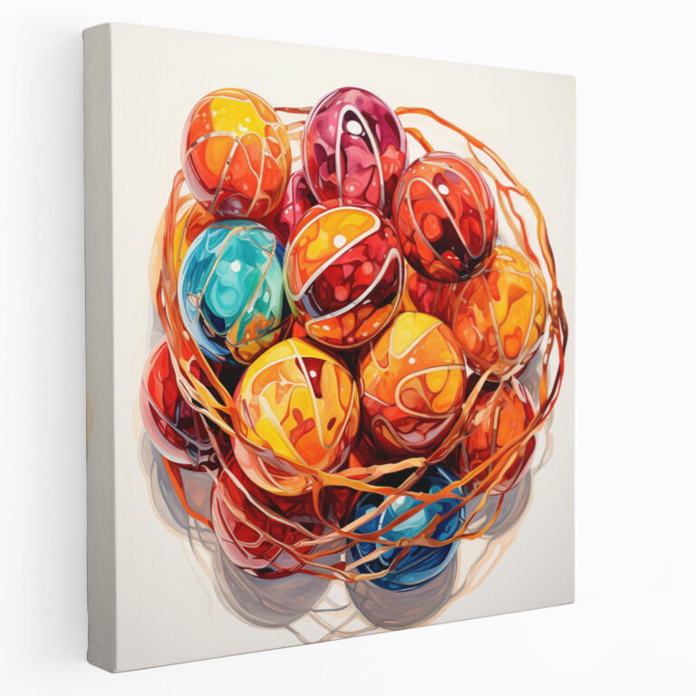 Nba Canvas Print - Watercolor Basketball Balls Wall Art - Nba, Watercolor Painting, Canvas Print, Vibrant Colors