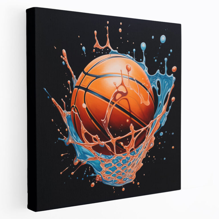 Nba Wall Art - Realistic Acrylic Basketball Canvas Print - Nba, Canvas, Nba, Wall Decoration