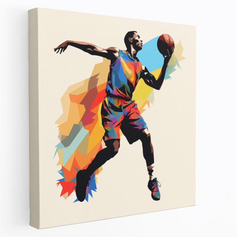 Nba Canvas Print - Three-Pointer Silhouette - Nba, Minimalist Design, Wall Art, Canvas