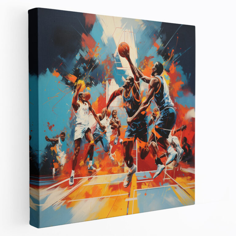 Nba Canvas Print - Basketball Game In Action - Nba, Dynamic Colors, Canvas Print, Wall Decoration
