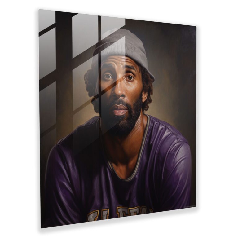Nba Glass Print - Realistic Portrait Of An Nba Legend - Nba, Glass Print, Glass Wall Art, Basketball Icons