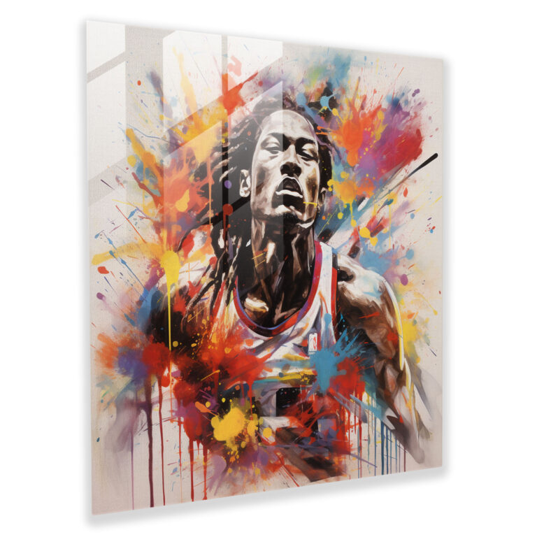 Nba Glass Print - Mixed Media Fusion - Nba, Home Decoration, Modern Art, Glass Wall Art