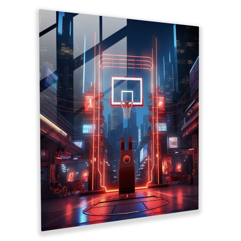 Nba Futuristic Glass Print - Nba, Modern Art, Nba, Home Decoration