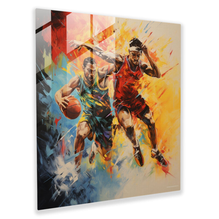 Nba Abstract Acrylic Glass Print - Nba, Glass Art, Home Decoration, Glass Print