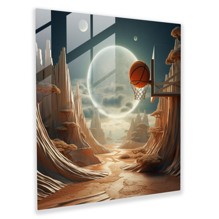 Nba Surreal Glass Print - Nba, Home Decoration, Glass Wall Art, Nba