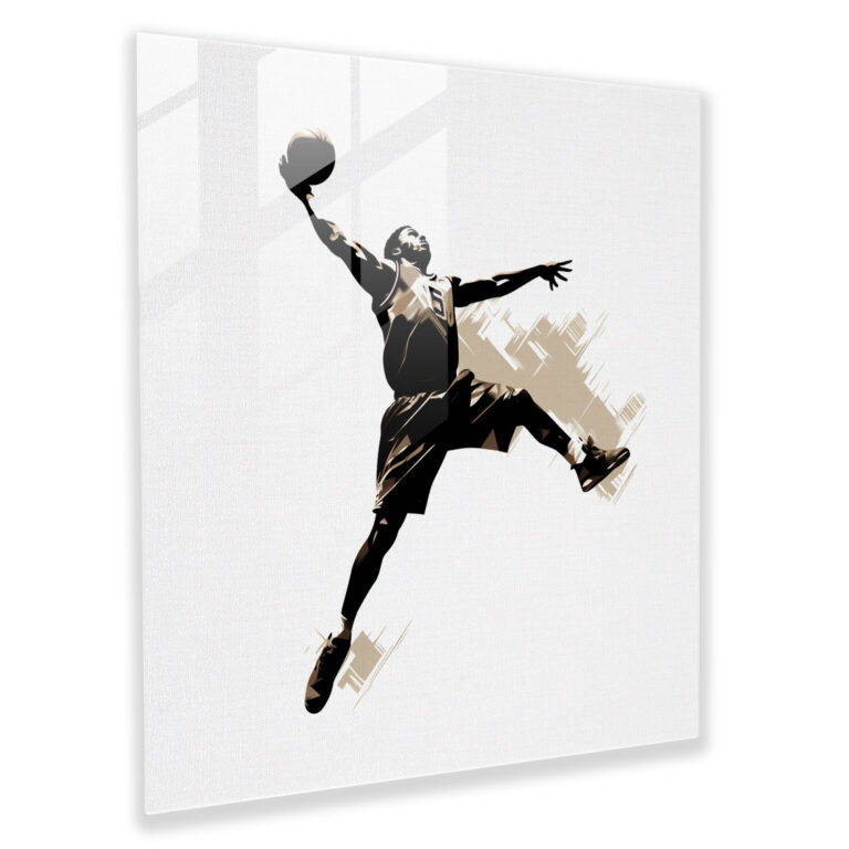 Nba Glass Print - Minimalist Basketball Player - Nba, Glass Wall Art, Minimalist Drawing, Wall Decoration