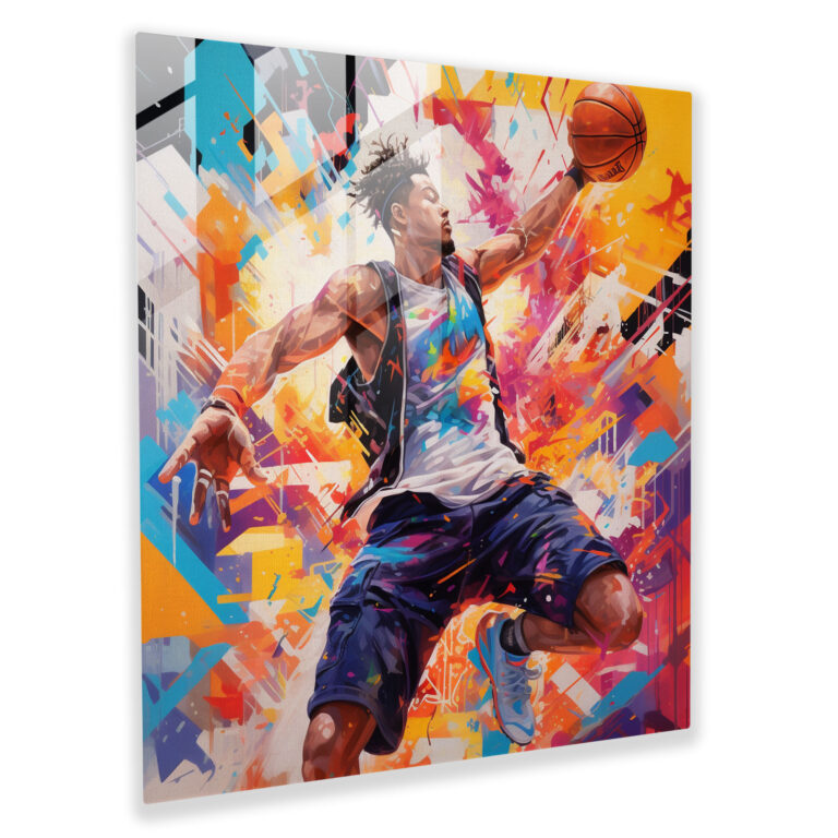 Nba Graffiti Glass Print - Nba, Home Decoration, Nba, Glass Art
