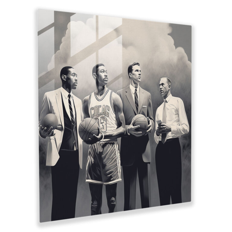 Nba Glass Wall Art - Vintage-Inspired Legends Illustration - Nba, Vintage-Inspired Illustration, Glass Art, Home Decoration