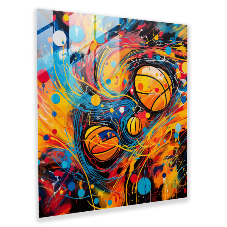 Nba Abstract Glass Print - Nba, Glass Print, Wall Decoration, Home Decoration