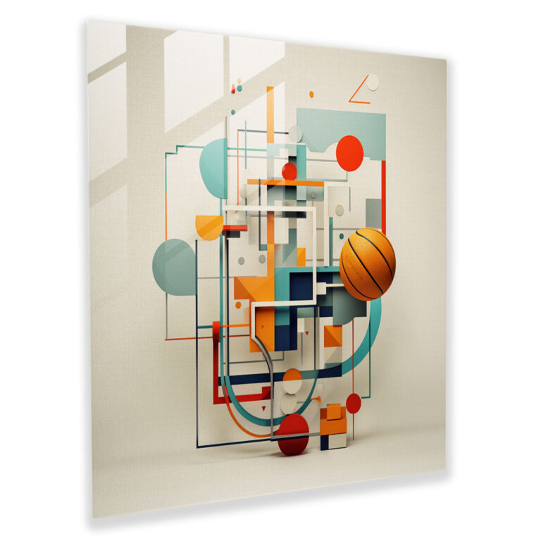 Nba Geometric Glass Print - Nba, Home Decoration, Wall Decoration, Nba