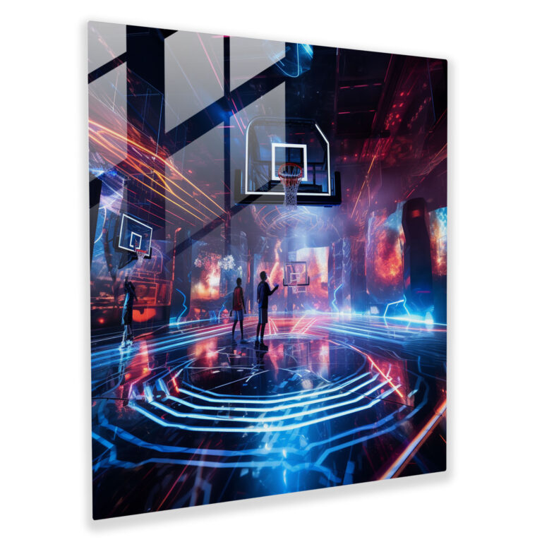 Nba Futuristic Glass Print - Nba, Glass Art, Nba, Home Decoration