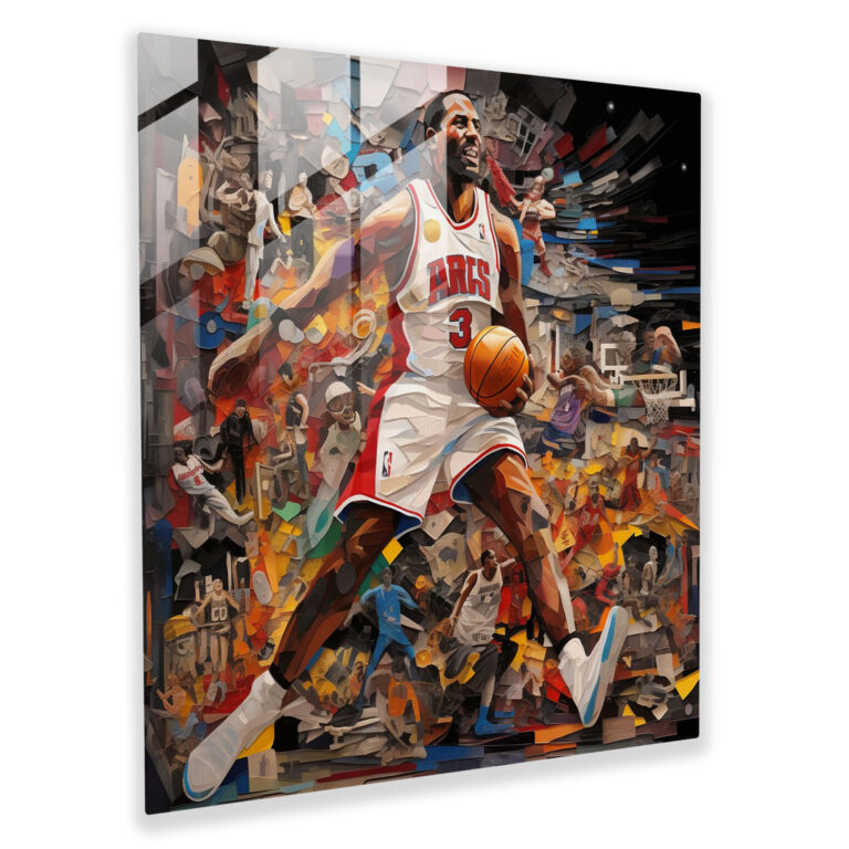 Nba Collage Glass Print - Nba, Glass Art, Nba, Glass Wall Art