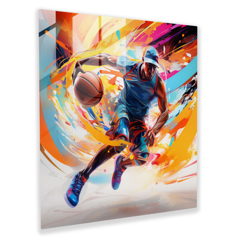 Nba Dynamics Glass Print - Nba, Vibrant, Wall Decoration, Fast-Paced