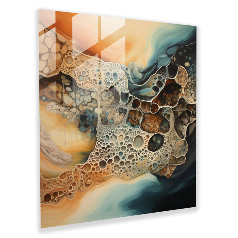 Neutral Glass Print - Organic Elements - Neutral, Muted Colors, Modern Art, Neutral Glass Print