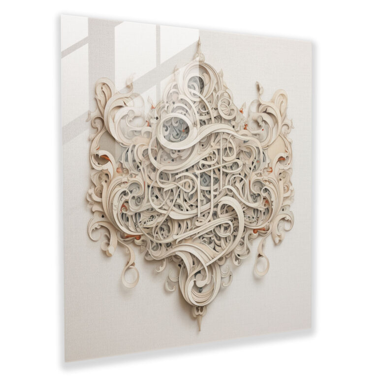 Neutral Calligraphy Glass Print - Neutral, Modern Art, Calligraphic Art, Quote