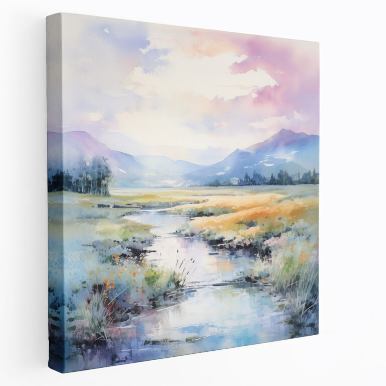 Neutral Landscape Wall Art - Neutral, Watercolor Brush Strokes, Soft Pastel Hues, Neutral Wall Art