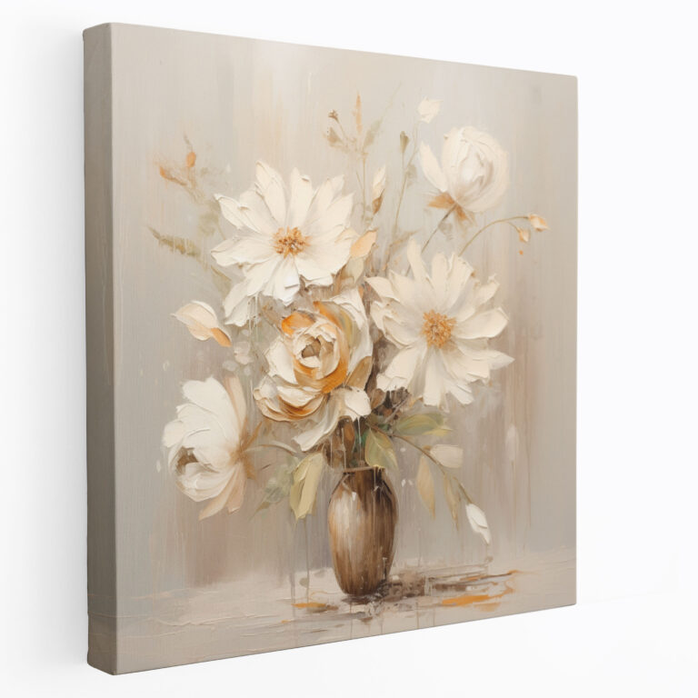 Neutral Floral Canvas Print - Neutral, Neutral Canvas Print, Home Decoration, Neutral Wall Art