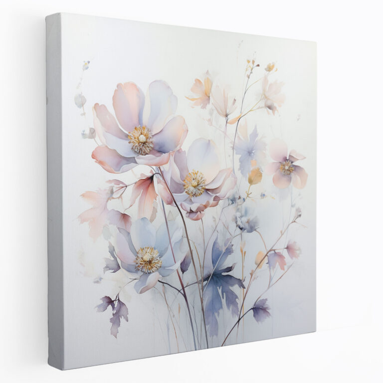 Neutral Wall Art - Watercolor Flowers Canvas Print - Neutral, Tranquility, Canvas Print, Canvas
