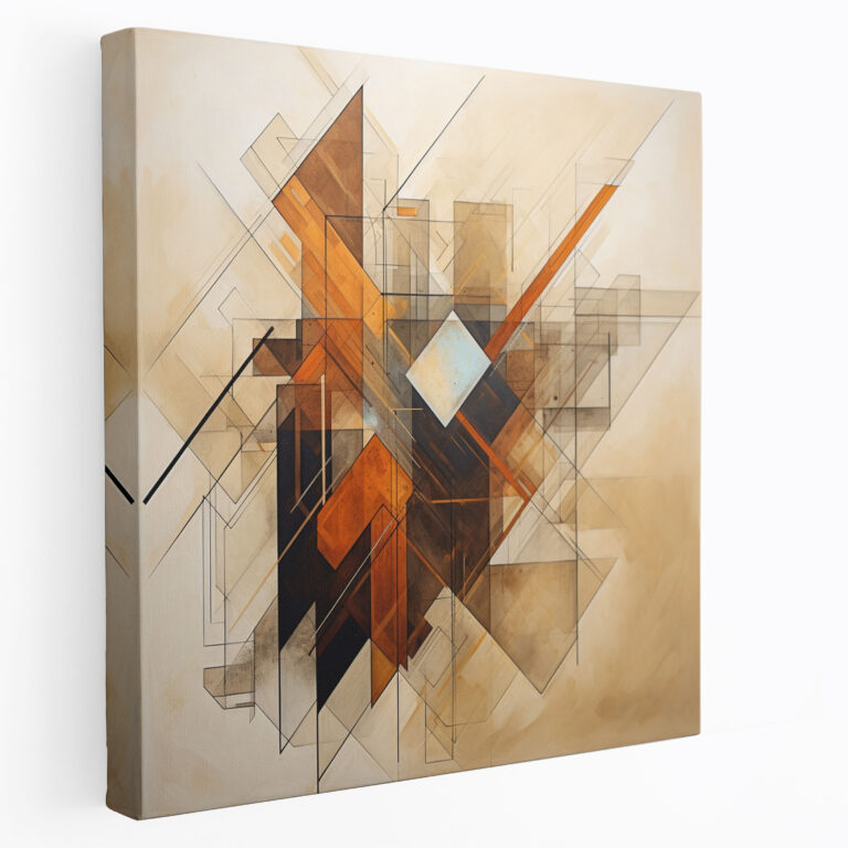 Neutral Geometric Canvas Print - Neutral, Abstract Painting, Canvas, Home Decoration