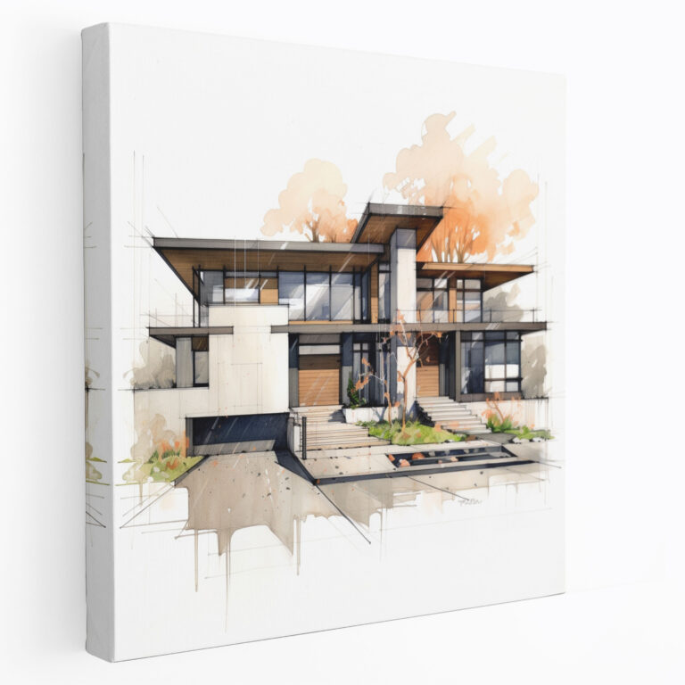 Neutral Architectural Canvas Print - Neutral, Canvas Print, Clean Lines, Home Decoration