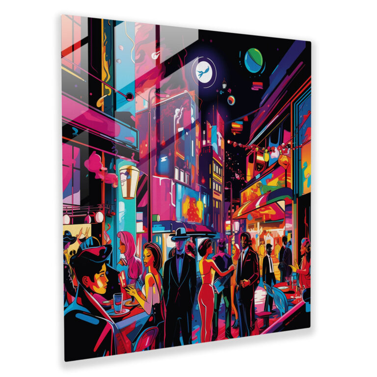 Nighthawks Pop Art Glass Print - Nighthawks, Glass Wall Art, Wall Decoration, Modern Art