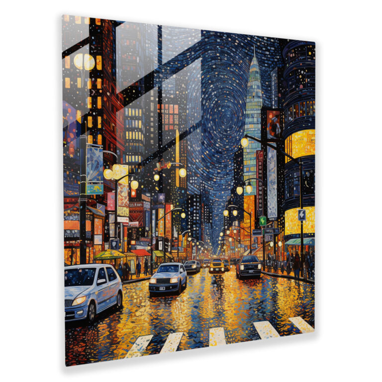 Nighthawks Glass Print - Nighthawks, Impeccable Detail, Illuminate, Bustling