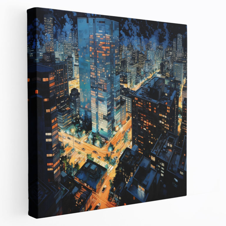 Nighthawks Wall Decoration - Nighthawks, City, Bustling Streets, Glowing Windows