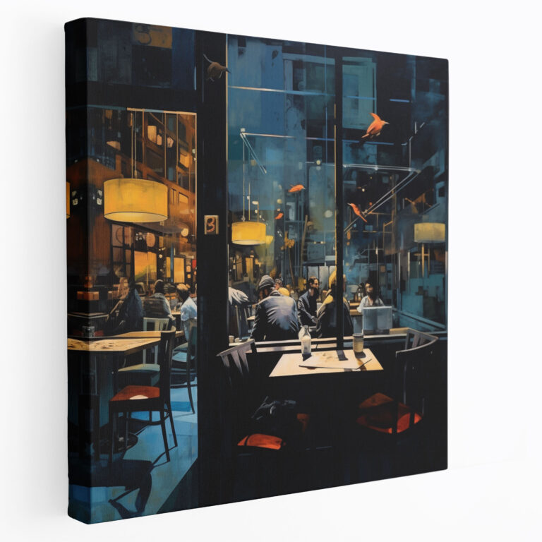 Nighthawks Wall Art - Nighthawks, Contemporary Mixed Media Artwork, Home Decoration, Wall Art