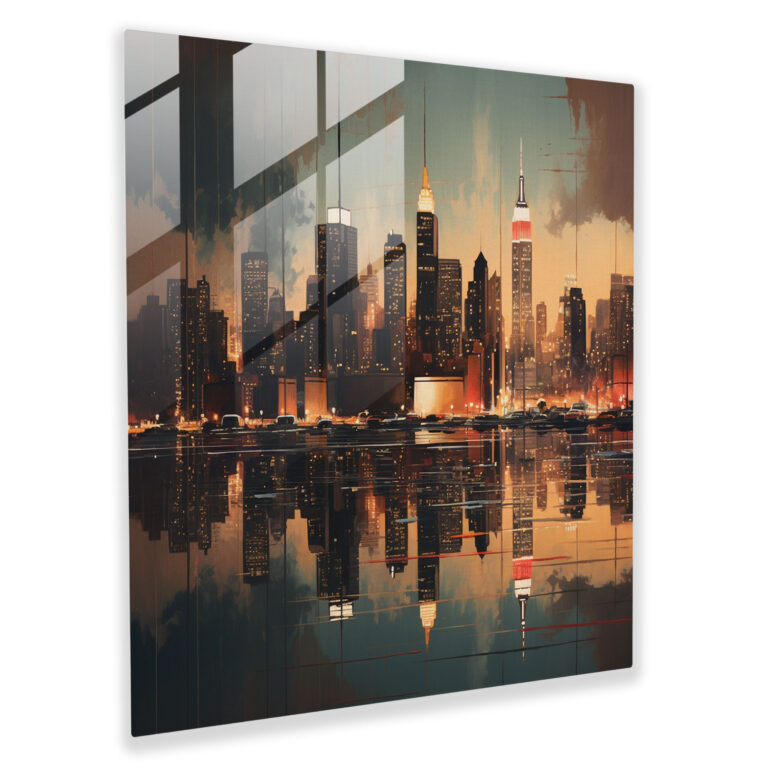 Nostalgia City Skyline Glass Print - Nostalgia, Nostalgia, Glass Art, Nostalgic Color Palette