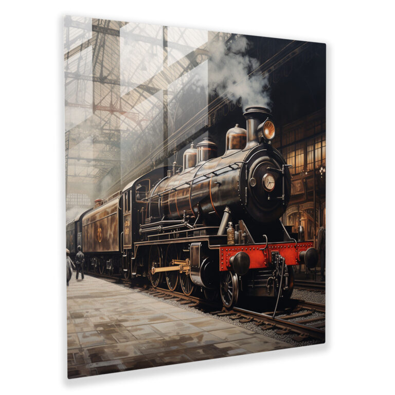 Nostalgia Train Station Glass Print - Nostalgia, Glass Wall Art, Home Decoration, Old Train Station