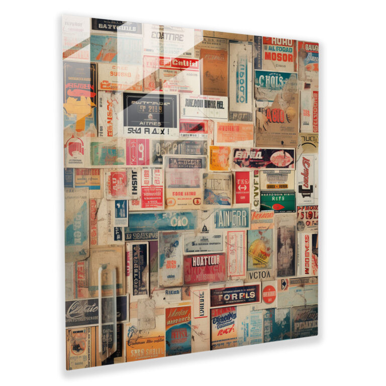 Cinematic Experience Glass Print - Movie Ticket Collage - Nostalgia, Modern Art, Nostalgia, Wall Decoration