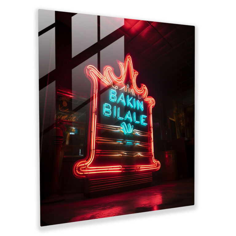 Retro Neon Nostalgia Glass Print - Nostalgia, Glass Print, Modern Art, Timeless Charm