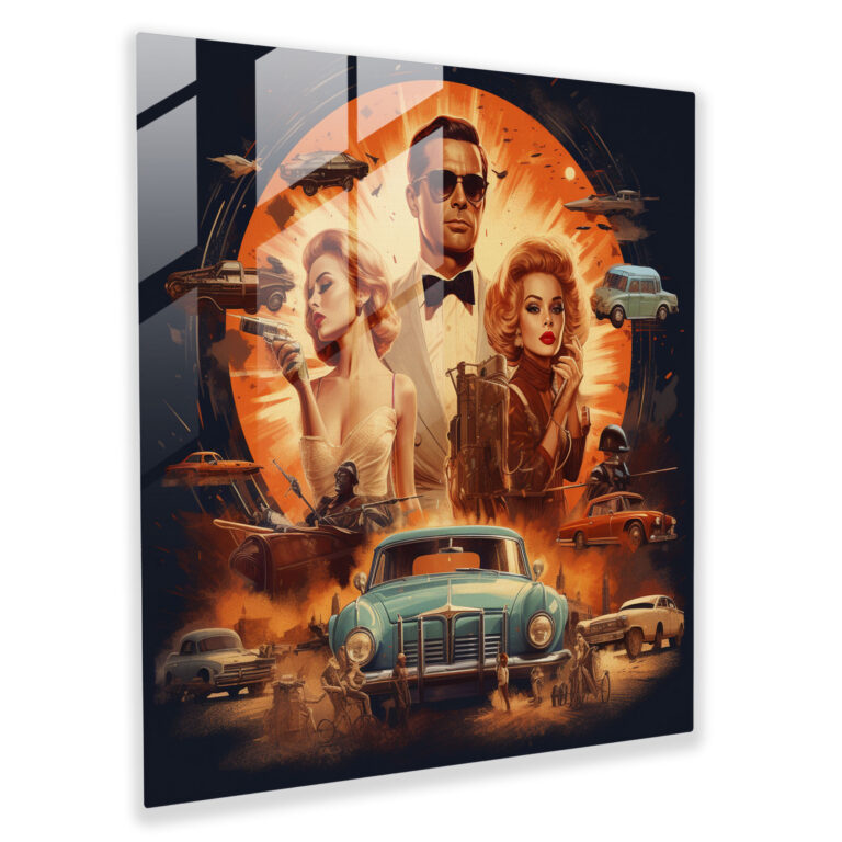 Nostalgia Glass Print: Retro Movie Poster - Nostalgia, Wall Decoration, Golden Age Of Cinema, Retro Movie Poster
