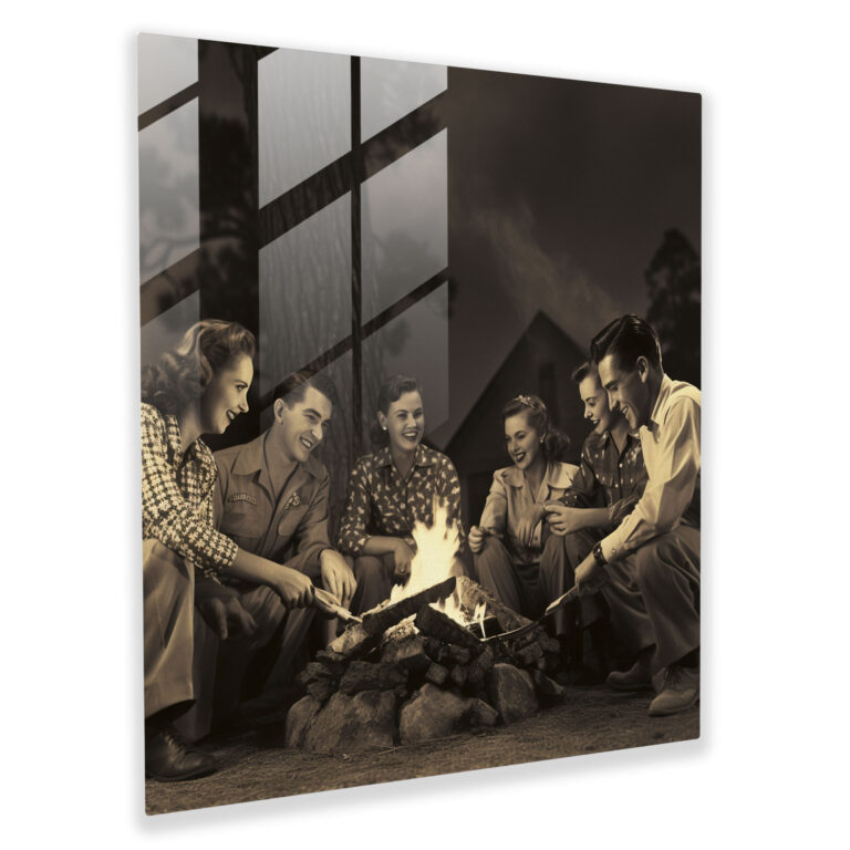 Campfire Memories Glass Print - Nostalgia, Nostalgia, Glass Print, Home Decoration