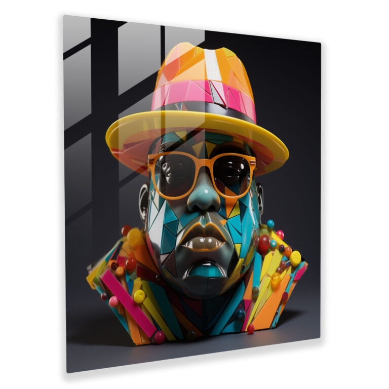 Notorious B.i.g. Glass Print - Notorious Big, Vibrant Colors, Abstract, Glass Wall Art