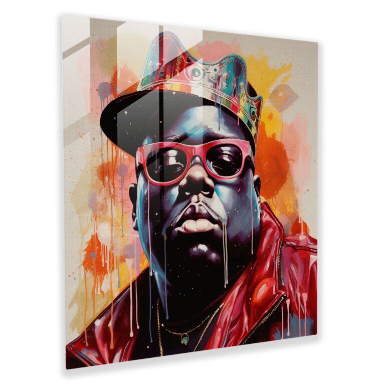 Notorious B.i.g. Pop Art Glass Print - Notorious Big, Comic Book-Like, Glass Art, Notorious B.i.g.