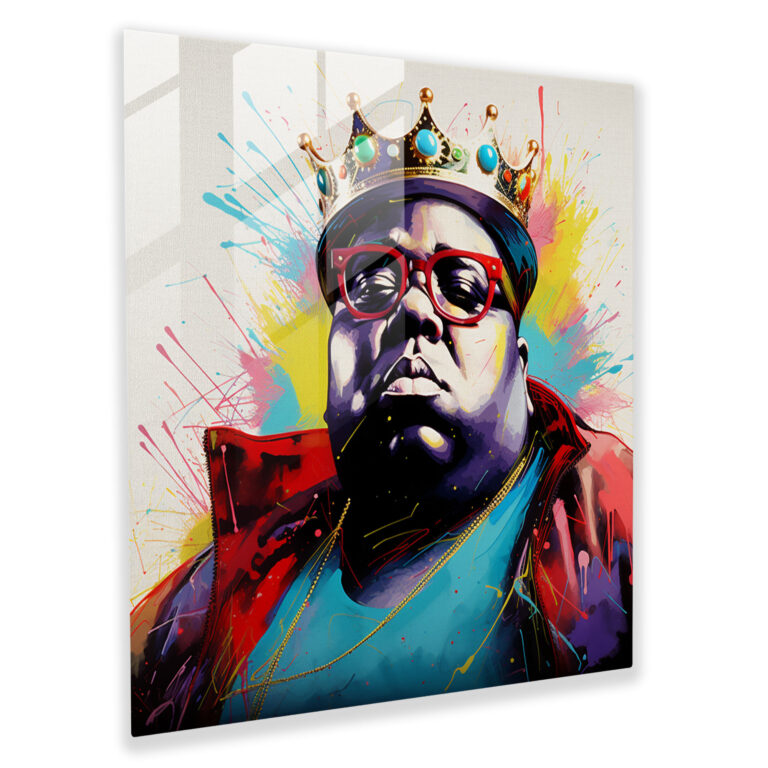 Notorious B.i.g. Glass Print - Notorious Big, Vibrant Colors, Graffiti Style, Glass Wall Art