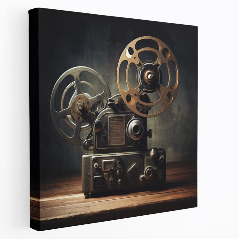 Nostalgia Wall Art - Vintage Movie Projector And Film Reels - Nostalgia, Canvas, Vintage Movie Projector, Canvas Print