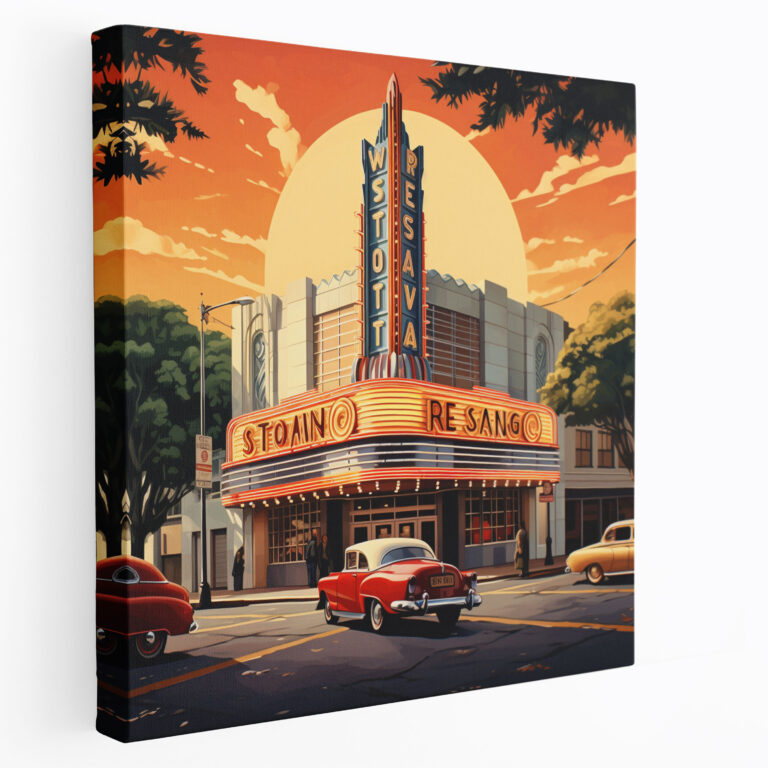 Nostalgia Wall Art - Vintage Movie Theater Canvas Print - Nostalgia, Cinema Lover, Nostalgia, Nostalgic Atmosphere