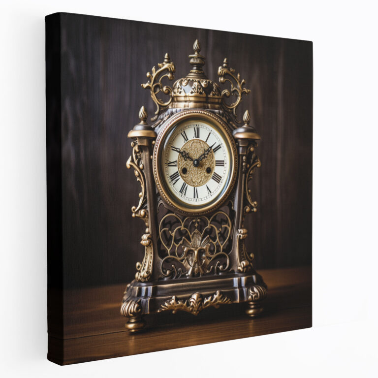 Nostalgia Wall Art - Antique Clock Canvas Print - Nostalgia, Intricate Details, Antique Clock, Bygone Era