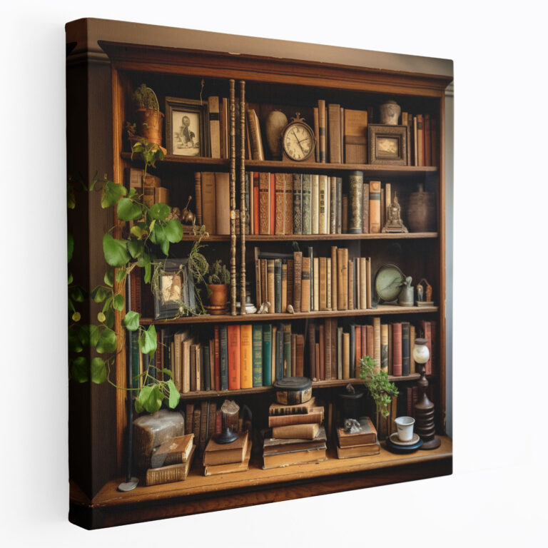 Nostalgia Wall Art - Vintage Bookshelf Canvas Print - Nostalgia, Well-Loved Books, Canvas Print, Nostalgia