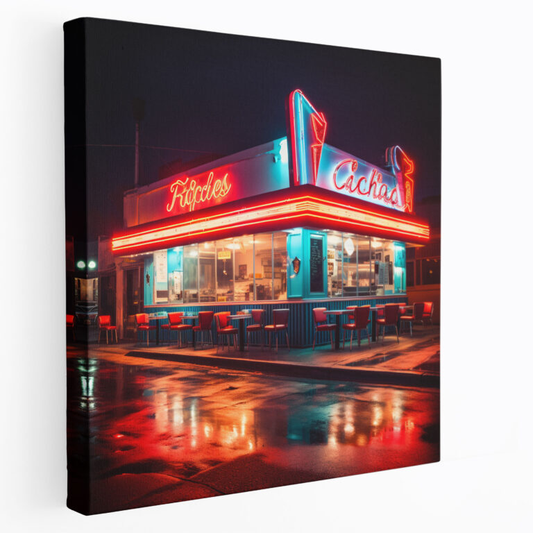 Nostalgia Retro Neon Sign Canvas Print - Vintage Diner - Nostalgia, Canvas Print, Retro, Canvas