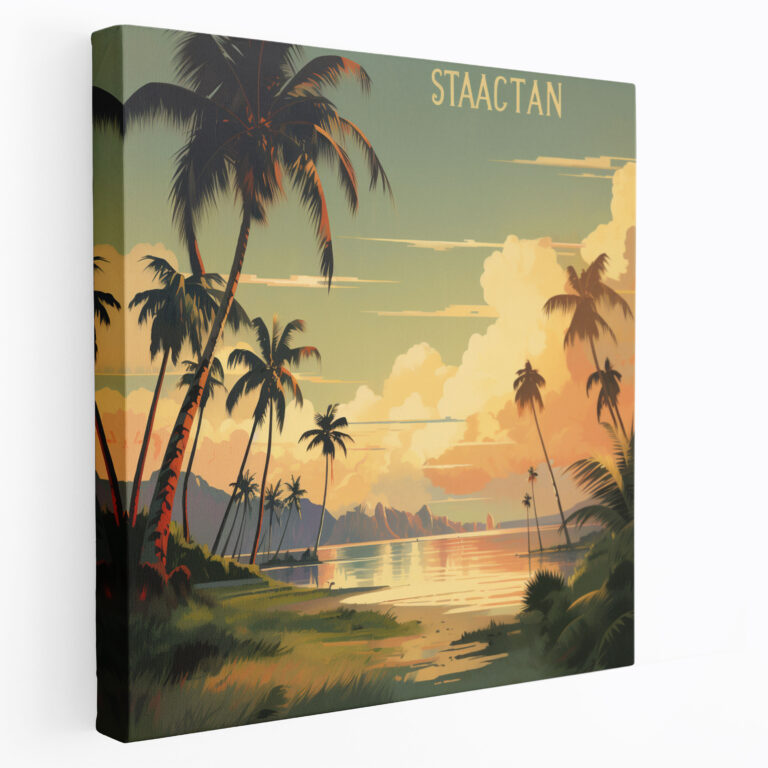 Nostalgia Vintage Travel Poster Canvas Print - Coastal Landscape - Nostalgia, Travel Poster, Nostalgia, Canvas Wall Art
