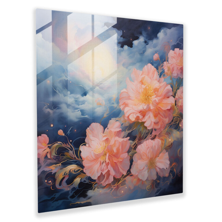 Nursery Glass Print - Serene Nature Elements - Nursery, Glass Art, Nursery Theme, Wall Decoration