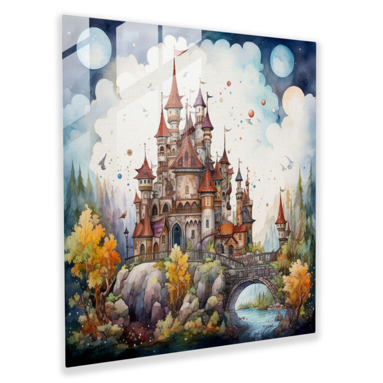 Fairy Tale Nursery Glass Print - Nursery, Modern Art, Magical Creatures, Glass Art
