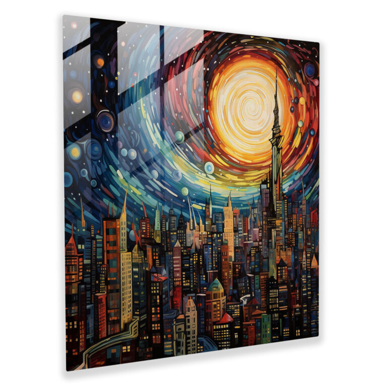 Exquisite Glass Print - Abstract Skyline Glass Wall Art - Contemporary Home Decoration - Modern Artwork