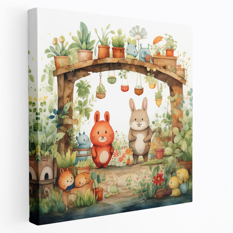 Nursery Whimsical Watercolor Wall Art - Nursery, Wall Decoration, Canvas, Wall Art
