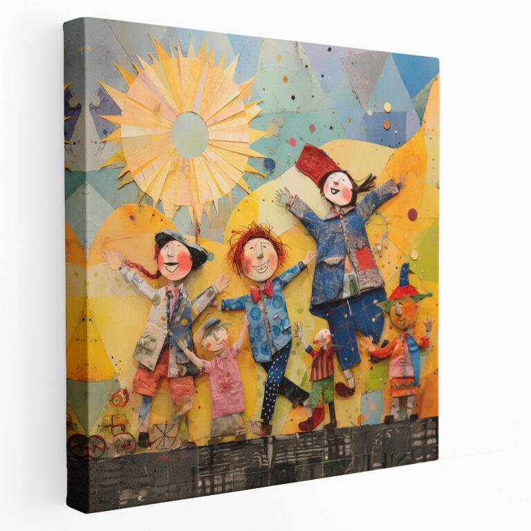 Nursery Vibrant Mixed Media Wall Art - Nursery, Canvas Print, Laughter, Home Decoration